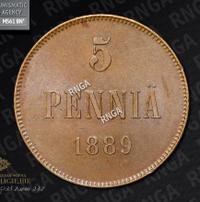 5 пенни 1889 года  Для Финляндии