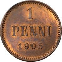1 пенни 1905 года  Для Финляндии