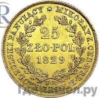 25 злотых 1829 года FH Для Польши