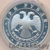 3 рубля 2000 года СПМД