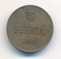 5 пенни 1889 года  Для Финляндии