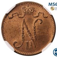 1 пенни 1907 года  Для Финляндии