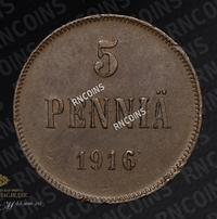 5 пенни 1916 года  Для Финляндии