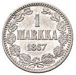 1 марка 1867 года S Для Финляндии