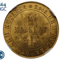 10 марок 1882 года S Для Финляндии