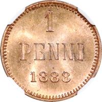 1 пенни 1888 года  Для Финляндии