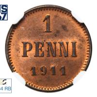 1 пенни 1911 года  Для Финляндии