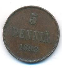 5 пенни 1898 года  Для Финляндии