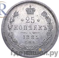 25 копеек 1885 года СПБ АГ