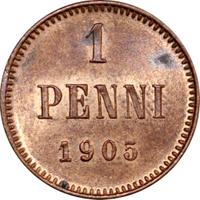 1 пенни 1905 года  Для Финляндии