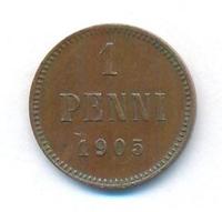 1 пенни 1905 года  Для Финляндии
