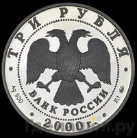 3 рубля 2000 года ММД
