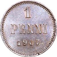 1 пенни 1908 года  Для Финляндии