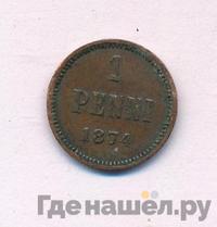1 пенни 1874 года  Для Финляндии