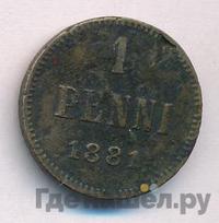 1 пенни 1881 года  Для Финляндии