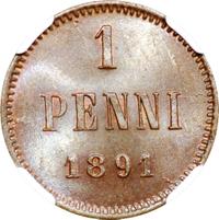 1 пенни 1891 года  Для Финляндии