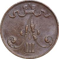 5 пенни 1888 года  Для Финляндии