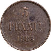 5 пенни 1888 года  Для Финляндии