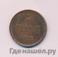 5 пенни 1912 года  Для Финляндии
