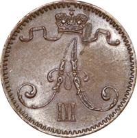1 пенни 1891 года  Для Финляндии