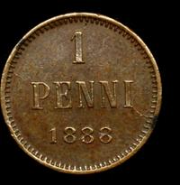 1 пенни 1888 года  Для Финляндии