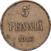 5 пенни 1913 года  Для Финляндии
