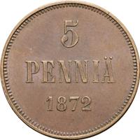 5 пенни 1872 года  Для Финляндии