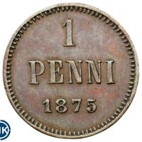 1 пенни 1875 года  Для Финляндии