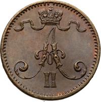 1 пенни 1876 года  Для Финляндии