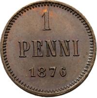 1 пенни 1876 года  Для Финляндии