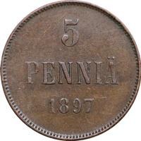 5 пенни 1897 года  Для Финляндии