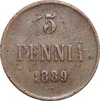 5 пенни 1889 года  Для Финляндии
