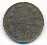 10 пенни 1905 года  Для Финляндии