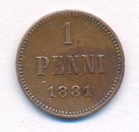 1 пенни 1881 года  Для Финляндии