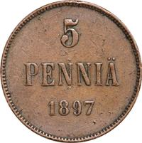 5 пенни 1897 года  Для Финляндии
