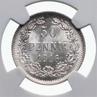 50 пенни 1916 года S Для Финляндии