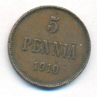 5 пенни 1910 года  Для Финляндии
