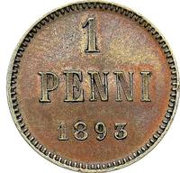 1 пенни 1893 года  Для Финляндии