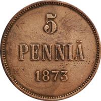 5 пенни 1873 года  Для Финляндии