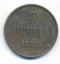 5 пенни 1873 года  Для Финляндии