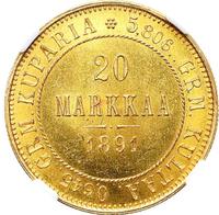 20 марок 1891 года L Для Финляндии