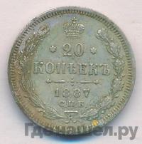 20 копеек 1887 года СПБ АГ