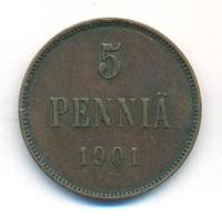 5 пенни 1901 года  Для Финляндии