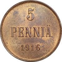 5 пенни 1916 года  Для Финляндии