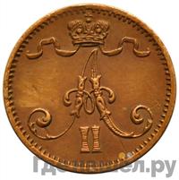 1 пенни 1875 года  Для Финляндии