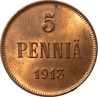 5 пенни 1913 года  Для Финляндии