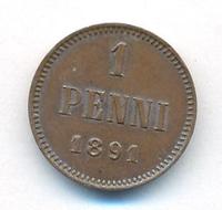 1 пенни 1891 года  Для Финляндии