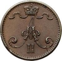 1 пенни 1875 года  Для Финляндии