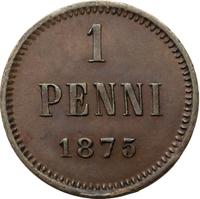 1 пенни 1875 года  Для Финляндии