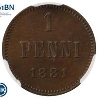 1 пенни 1881 года  Для Финляндии
